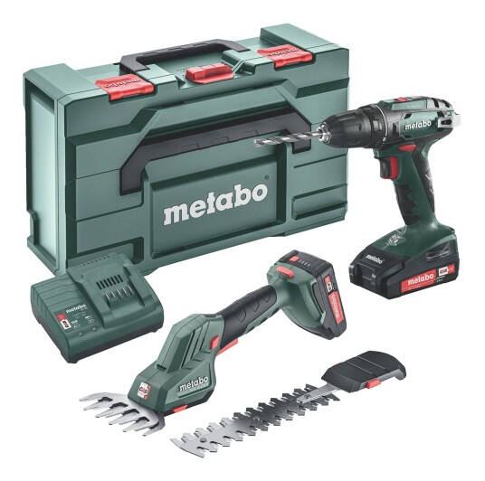 Metabo 18V Verktøysett Combo Set med BS 18 og SGS 18 LTX Q inkl. 2 batterier