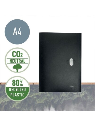 Leitz Recycle Klaffmappe, PP, A4, sort Leitz Recycle Klaffmappe, PP, A4, sort