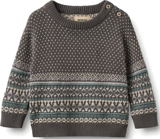 Wheat Jacquard Pullover Julius DARK CHARCOAL 80