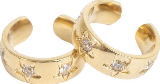 A&C Twinkle ear cuffs i forgylt med stjerne