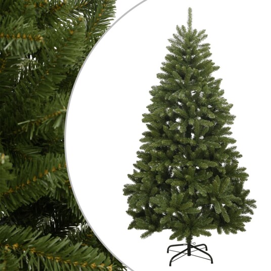 vidaXL Kunstig hengslet juletre med stativ grønn 150 cm