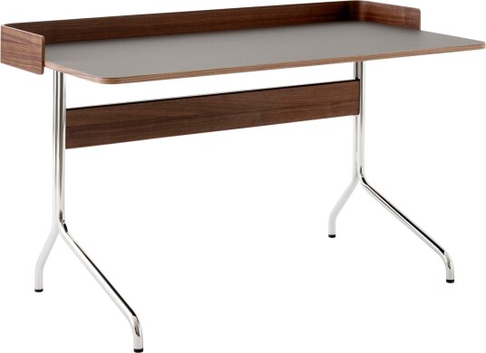 &Tradition &tradition; - Pavilion Desk Av17 130x65 Cm Linoleum Iron 4178/walnut/chrome Legs W/back Skrivebord Anderssen & Voll Sølv,Tre Farget Metall/tre/plast
