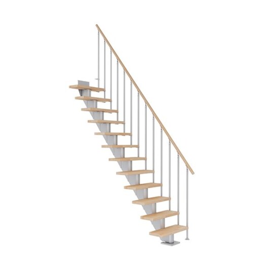 Dolle Frankfurt Rett Trapp Pearl Grey -classic Ii-oljet Bøk-75-11 - Loddrett Høyde Op Til 258 Cm Dolle Frankfurt Rett Trapp Pearl Grey -classic Ii-oljet Bøk-75-11 - Loddrett Høyde Op Til 258 Cm