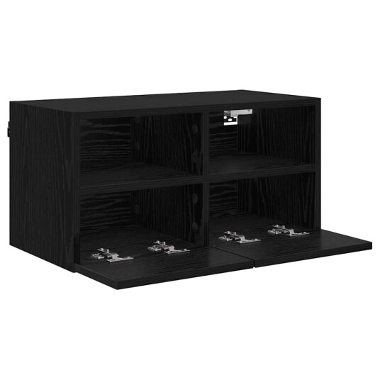 TV Veggskap Svart Eik 60 x 30 x 30 cm Konstruert tre