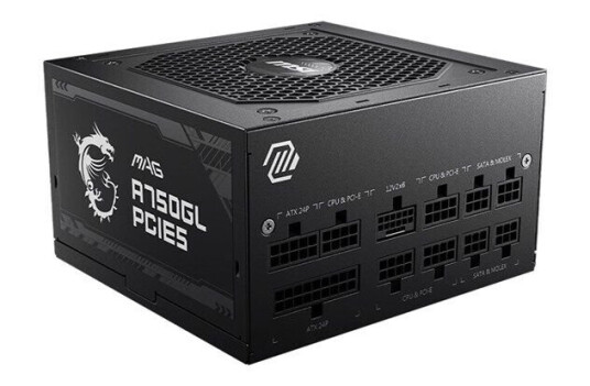 MSI MAG A750GL PCIE5 - power supply - 750 Watt Strømforsyning (PSU) - 750 Watt - 120 mm - 80 Plus Gold sertifisert MSI MAG A750GL PCIE5 - power supply - 750 Watt Strømforsyning (PSU) - 750 Watt - 120 mm - 80 Plus Gold sertifisert