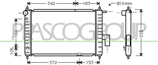 PRASCO DW322R003 Radiator motorkjøling