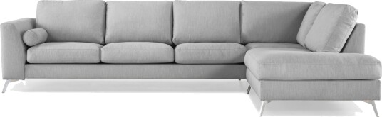 Ocean Lyx 4 seters Høyrevendt L formet Sjeselongsofa i Stoff Grå Ocean Lyx 4 seters Høyrevendt L formet Sjeselongsofa i Stoff Grå