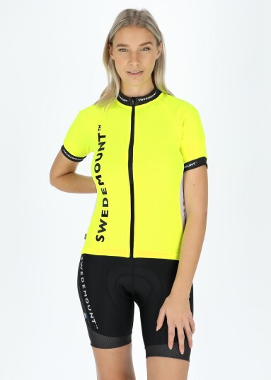 Swedemount Giro Pro Tee W Black/Neon Yellow 40 Sykkeltrøye Kort Arm
