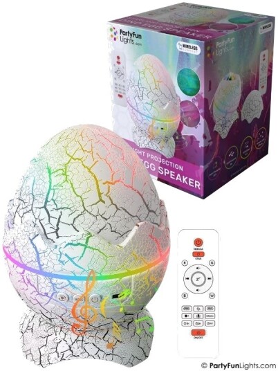 Partyfun Lights Dinosaur Egg Stjerneprojektor Med Bluetooth-Høyttaler Led Nattlampe Partyfun Lights Dinosaur Egg Stjerneprojektor Med Bluetooth-Høyttaler Led Nattlampe