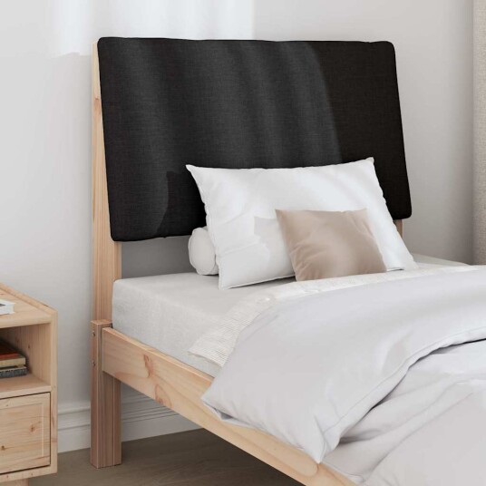  Polstret sengegavl Svart 75 cm Massiv furu
