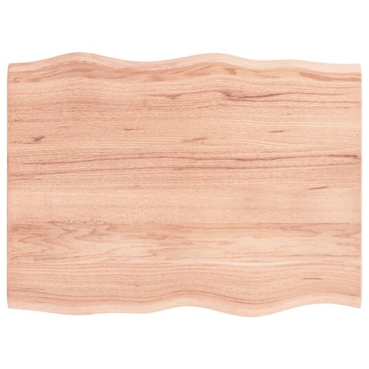 Bordplate lysebrun 80x60x2cm behandlet heltre eik naturlig kant 363944 Bordplate lysebrun 80x60x2cm behandlet heltre eik naturlig kant 363944