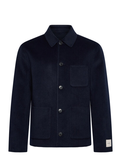 Calvin Klein Ls Double Face Wool Blend Chore - Navy - M