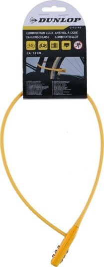 Dunlop sykkellås reim med kode gul Dunlop