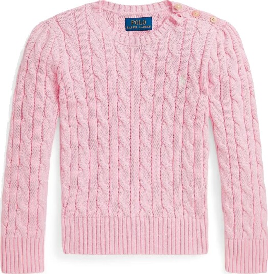 Ralph Lauren Kids Cable Knit Cotton Sweater Pink 2 Ralph Lauren Kids Cable Knit Cotton Sweater Pink 2