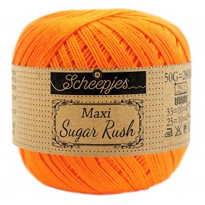 Scheepjes Maxi Sugar Rush Garn Unicolor 281 Mandarin