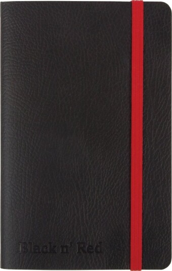 Oxford Black By Black N" Red   Notisbok   A6 105 X 148 Mm   72 Ark / 144 Sider   Ekstrahvit Papir   Linjert   Svart Perm
