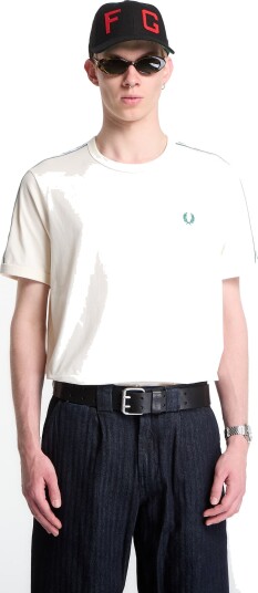 Fred Perry Contrast Tape Ringer Tee Cream XL