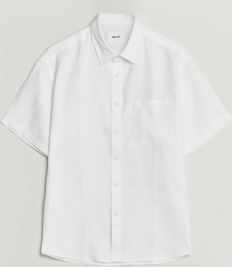 NN07 Deon Linen Short Sleeve Shirt White NN07 Deon Linen Short Sleeve Shirt White