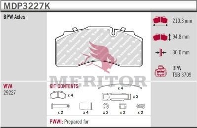 MERITOR MDP3227K Bremseklosser MERITOR MDP3227K Bremseklosser