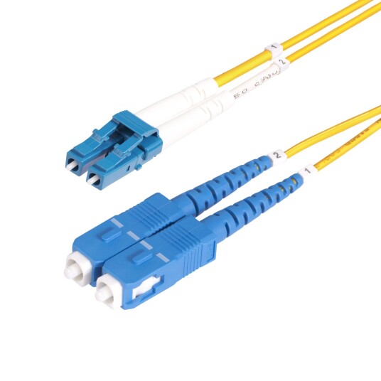 StarTech 2m (6ft) LC to SC (UPC) OS2 Single Mode Duplex Fiber Optic Cable, 9/125µm, Laser Optimized, 10G, Bend Insensitive, Low Insertion Loss - LSZH