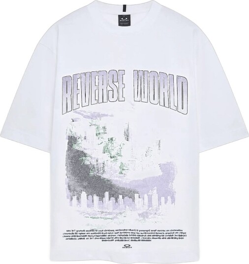 OAKLEY Reverse World Tee   WHITE   M