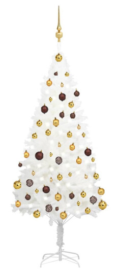 vidaXL Kunstig juletre med LED og kulesett 150 cm hvit