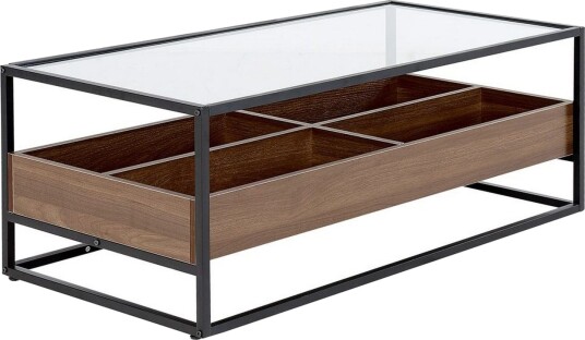 Soffbord Beliani Waco Black\|\|Dark wood -