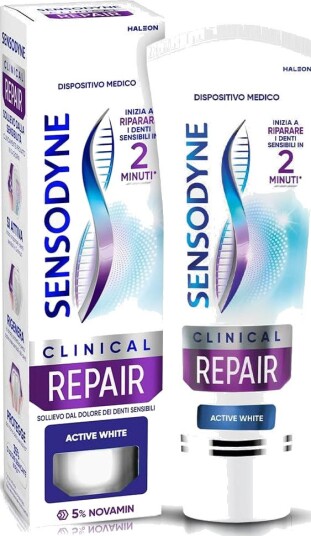 Sensodyne Clinical Repair Active White Tannkrem for Følsomme Tenner 75 ml.