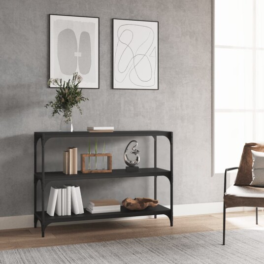vidaXL Bokhyllesvart 100x33x70,5 cm konstruert tre og st?l