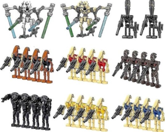 28 Stk. Pakke med Kampsoldater Generaler og Droider med Våpensett Byggeklosser Actionfigurer Leker for Barn