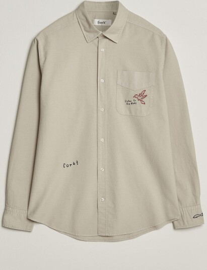 Forét Maple Embroidery Oxford Shirt Oat
