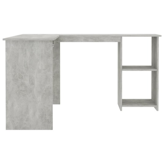 vidaXL L-formet hjørneskrivebord betonggrå 120x140x75 cm sponplate