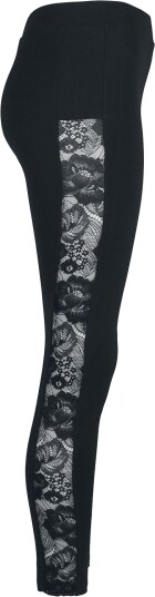 Urban Classics Leggings - Ladies Lace Striped Leggings - XS til 5XL - Damer - svart Urban Classics Leggings - Ladies Lace Striped Leggings - XS til 5XL - Damer - svart