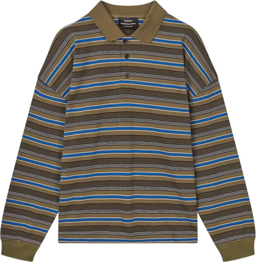 Mads Nørgaard Light Terry Polo Sweat St. Khaki green S Mads Nørgaard Light Terry Polo Sweat St. Khaki green S