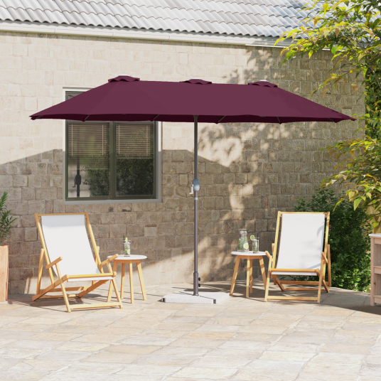  Hageparasol Vinrød 380 x 196 x 235 cm Pulverlakkert stål