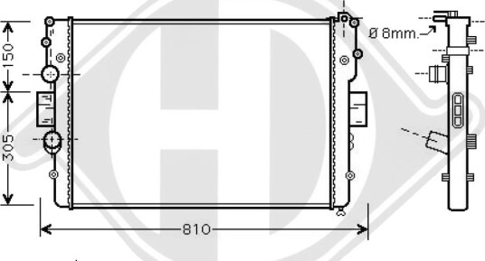Radiator, motorkjøling DIEDERICHS DCM2301