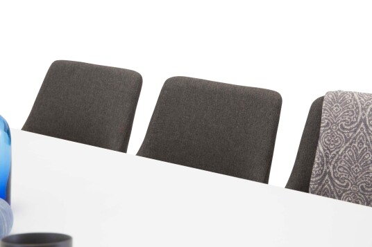 Venture Design Count & Plaza spisegruppe Hvit/grå 6 st stoler & bord 220 x 100 cm