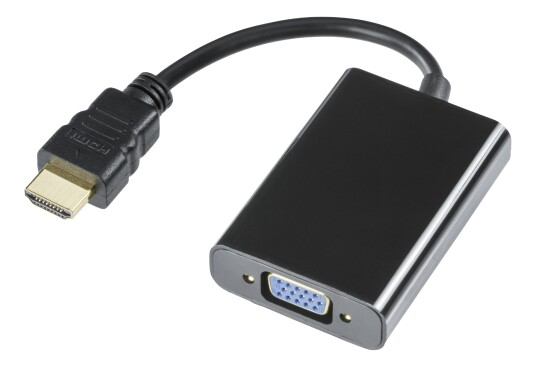 Deltaco HDMI - VGA adapter, 1920x1080 60Hz, 0.2m, black