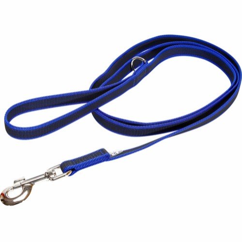 Julius K9 Gummiert Hundekobbel Blå 20mm 1,8m med Håndtak