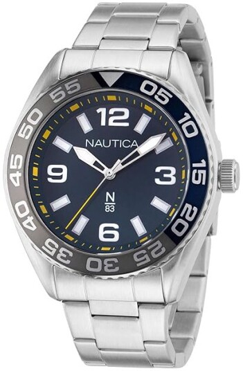 Nautica Herreklokke NAPFWS308 N83 Blå/Stål Ø44 mm