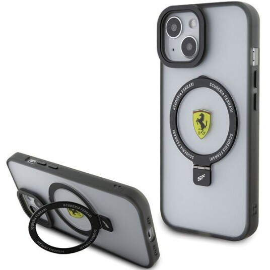 Ferrari Fehmp15muscak Iphone 15 Plus / 14 Plus 6.7" Czarny/Black Hardcase Ring Stand 2023 Collection Magsafe