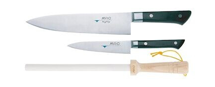 MAC Gaveforpakning 2 kniver & 1 bryne