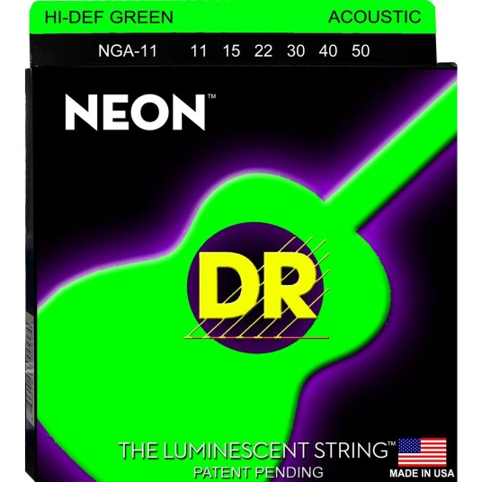 DR Strings Dr Neon Grønn Nga11 (011-050) Medium-Light