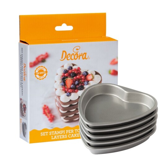 Decora Kakeform Flerlags Hjerte Pk/4 