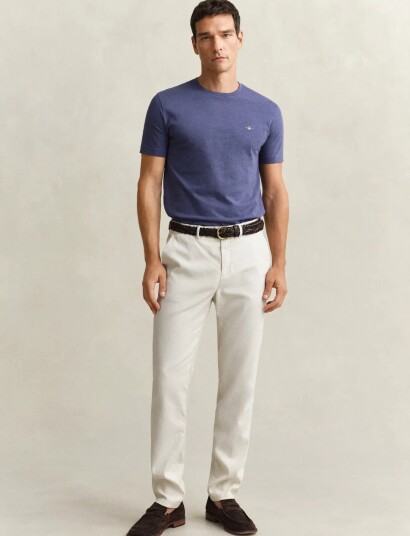 GANT Slim Cotton / Linen Chinos Cream 34 x 30