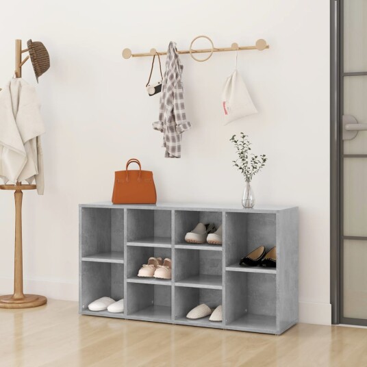 vidaXL Skobenk betonggr? 103x30x54,5 cm sponplater vidaXL Skobenk betonggr? 103x30x54,5 cm sponplater