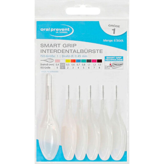 Interdentalbørster ORAL PREVENT 6 pcs. Smart Grip 0,45 mm ISO 1 Interdentalbørster ORAL PREVENT 6 pcs. Smart Grip 0,45 mm ISO 1