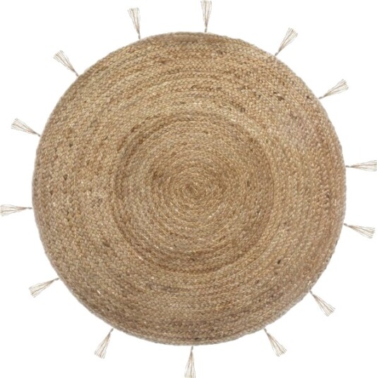 Dekorativt Hjem Jute Dekorativt Teppe Ø 80 Cm Rundt Med Frynser Dekorativt Hjem Jute Dekorativt Teppe Ø 80 Cm Rundt Med Frynser