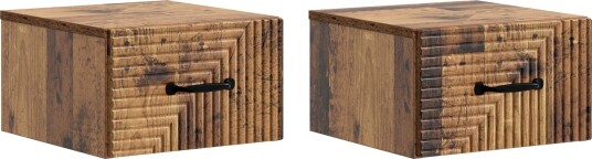  Vegghengt Nattbord 2 pcs Gammelt tre 34,5 x 33 x 20 cm