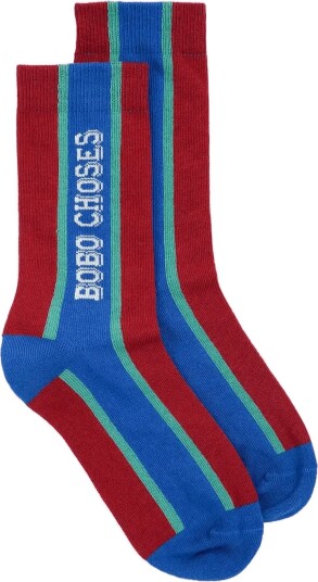 Bobo Choses Bobo Choses Embossed Extralong Socks - BURGUNDY - 38/40